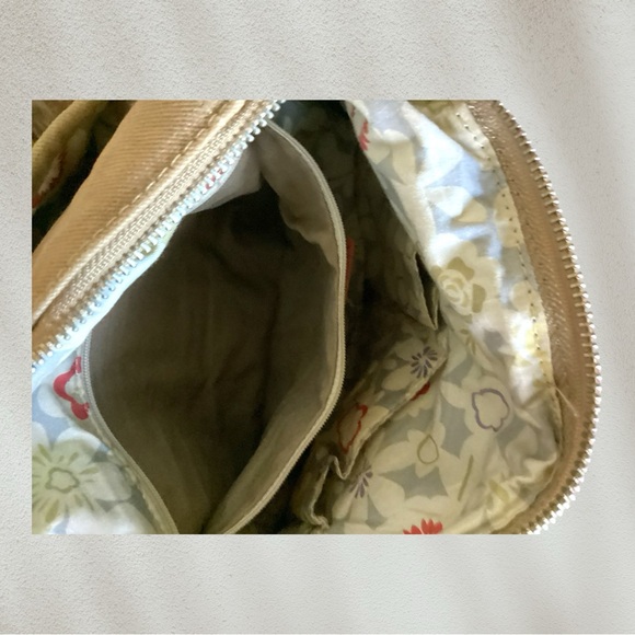 Fossil vintage Tan Canvas Crossbody Handbag  Shoulder Bag Adjustable Strap - Picture 10 of 14